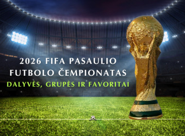 2026 FIFA Pasaulio futbolo čempionatas 48 dalyvės, grupės ir favoritai